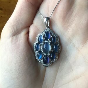 Aurora Moonstone Sterling Silver Necklace